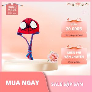 Mũ len Người Nhện, Beanie Spiderman đan len Handmade màu Đỏ, Đen Cực Hot Cho fan Marvel Miss 9 Official