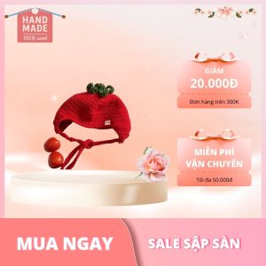 Mũ len cà chua handmade 100% xinh iu