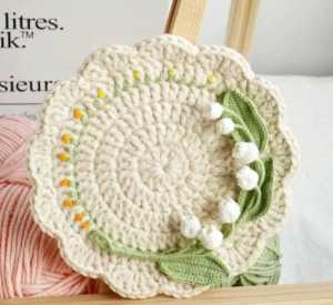 cách móc lót ly bằng len hình tròn
