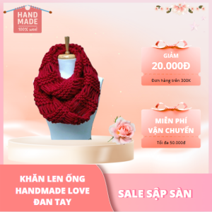 khăn len ống màu đỏ