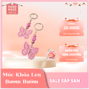 Móc Khóa Len Bươm Bướm Handmade