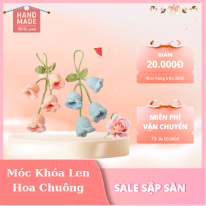 Móc khóa len hoa chuông handmade