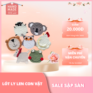 Combo lót ly len hình các con vật