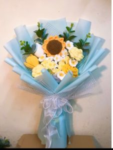 hoa len kỷ yếu bó màu xanh hoa hướng dương