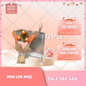 Cách gói hoa len 3 bông