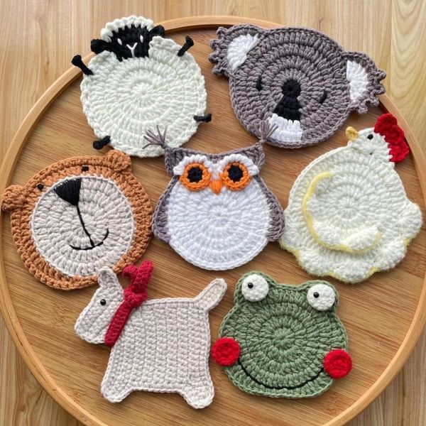 Lót Ly Len Hình Con Vật Handmade